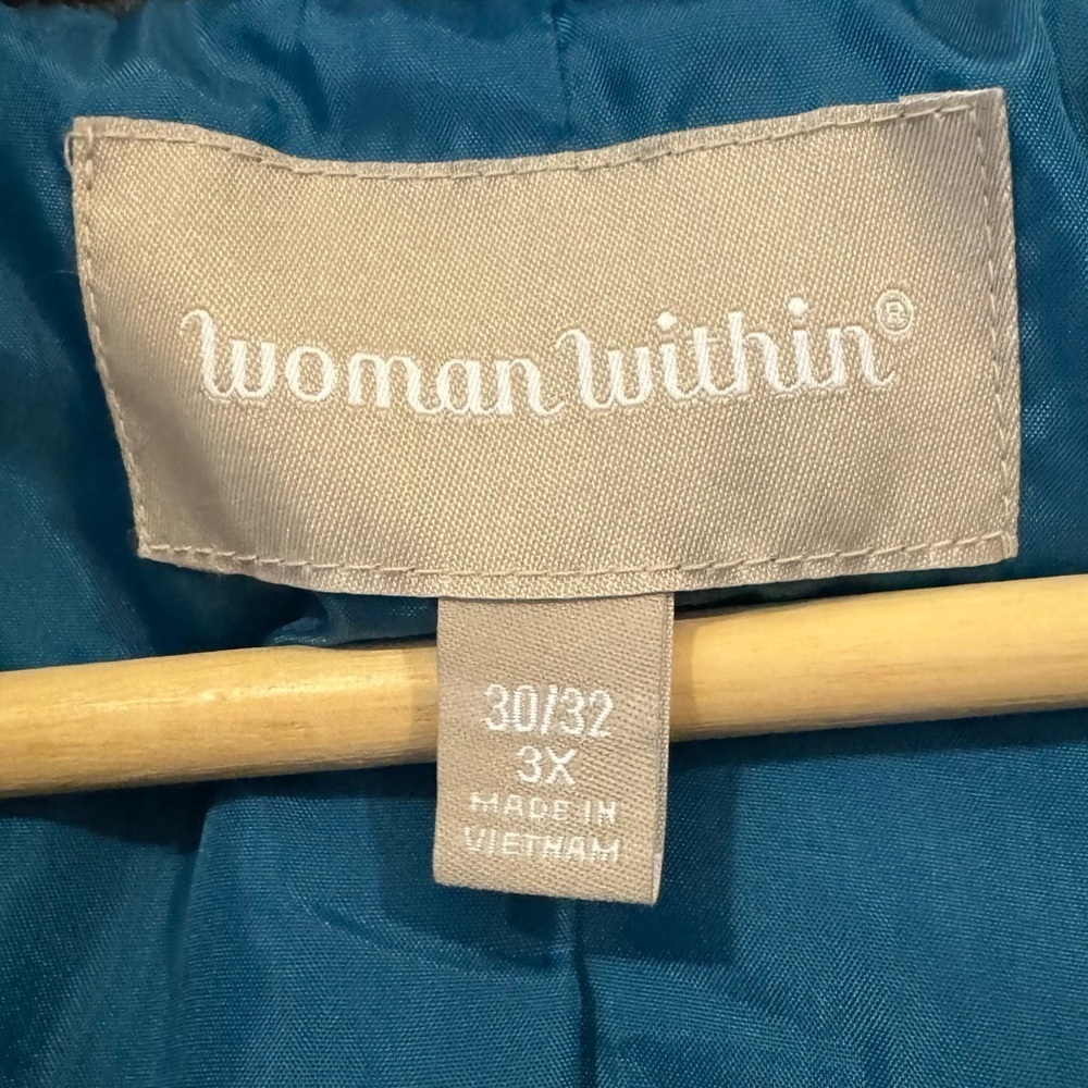 🎈Woman Within teal turquoise hooded rain jacket plus size 3X - Picture 5 of 11